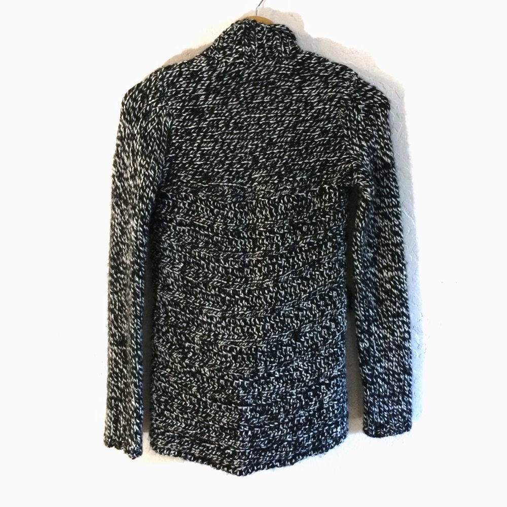 Express Black White Chunky Knit Cozy Cardigan XS - Picture 6 of 8